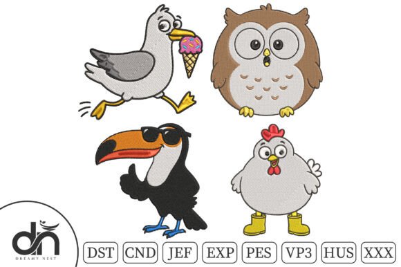 4 Funny Bird Friends Embroidery Bundle Review