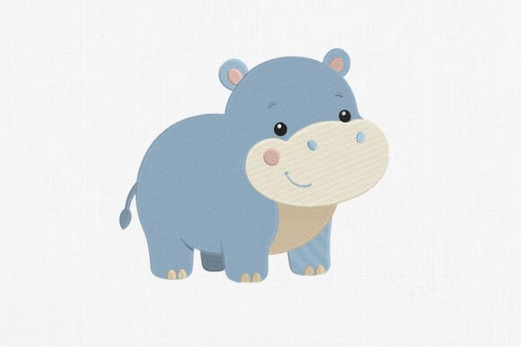 Cute Baby Hippo Embroidery Design Art Review