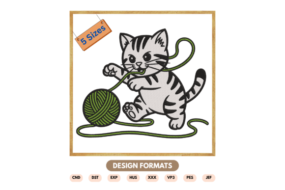 Cute Cat Playing Embroidery Design Review for Etsy Sellers