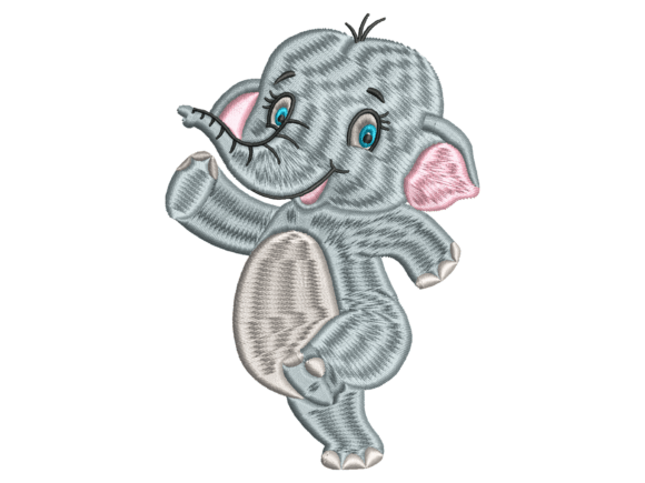 Cute Walking Baby Elephant Embroidery: A Charming Choice for Personalized Gifts