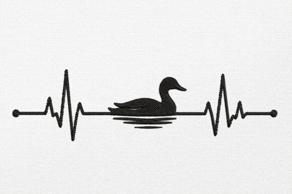 Duck Heartbeat Embroidery Design: A Seasonal Standout for Holiday Crafts