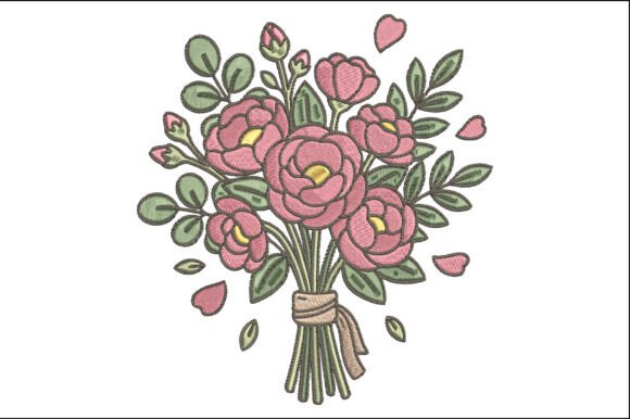 Floral Bouquet Embroidery Design Art Review