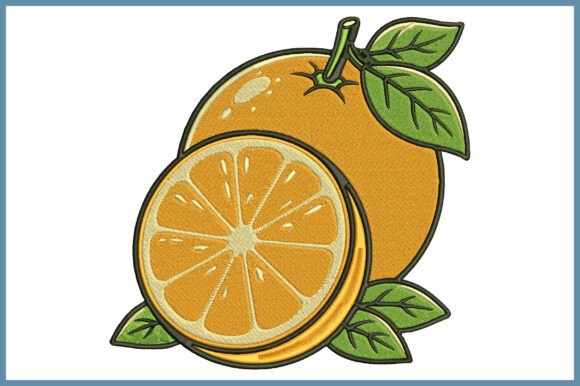 Orange Fruit Embroidery Design