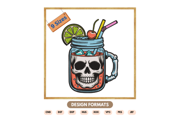 Skull Cocktail Embroidery Design: Bold, Fun, and Ready for Real Projects