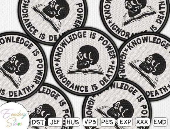 Skull Quote Patch Embroidery Design
