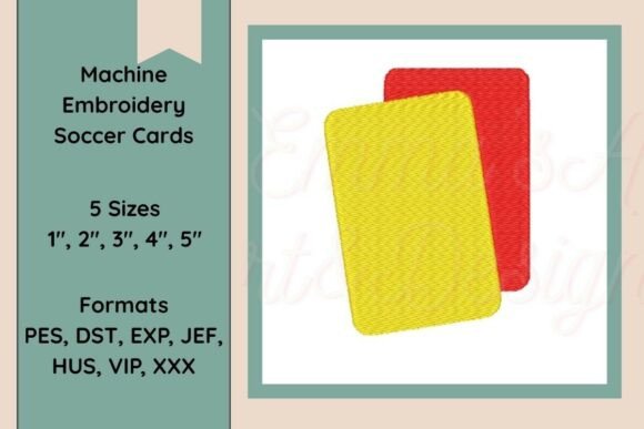 Soccer Referee Cards Embroidery
